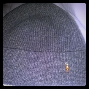 Gray polo beanie